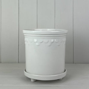 White Saucer Pot - 16.5cm