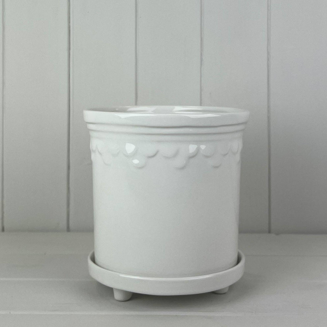 White Saucer Pot - 16.5cm