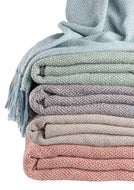 Recycled Hand Woven Throw - Geometric Pattern (125 x 180cm)