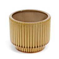 Ridged Plant Pot - Mustard 11cm