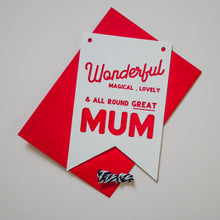 Load image into Gallery viewer, Wonderful Mum Hanging Flag Card

