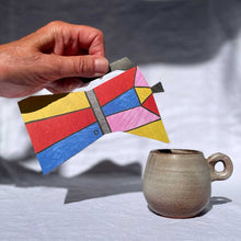 Load image into Gallery viewer, Colour Block Coffee Pot Shaped Greeting Card
