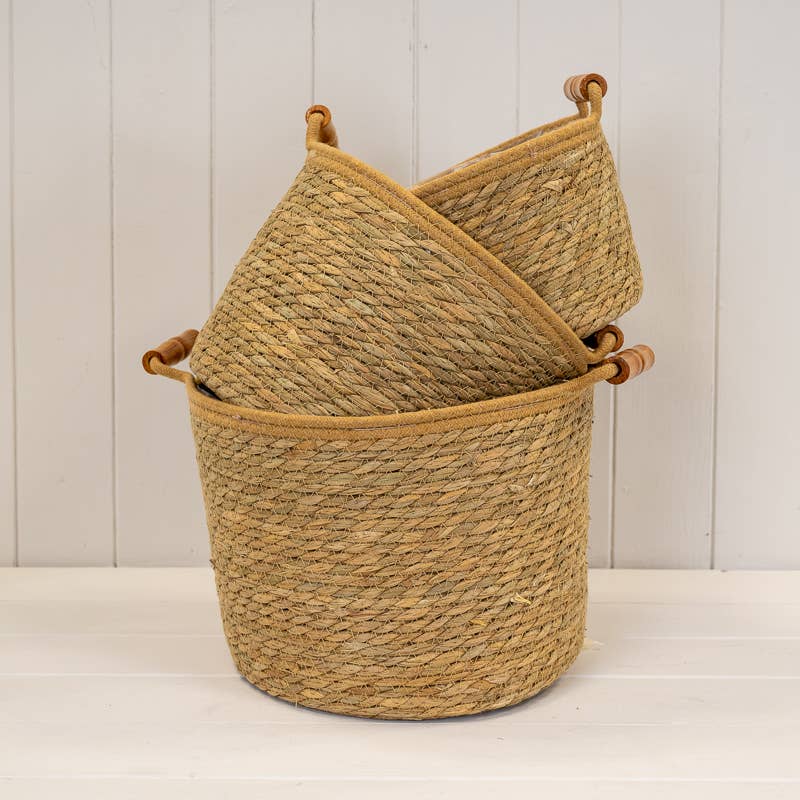 Natural Rope & Grass Storage Baskets