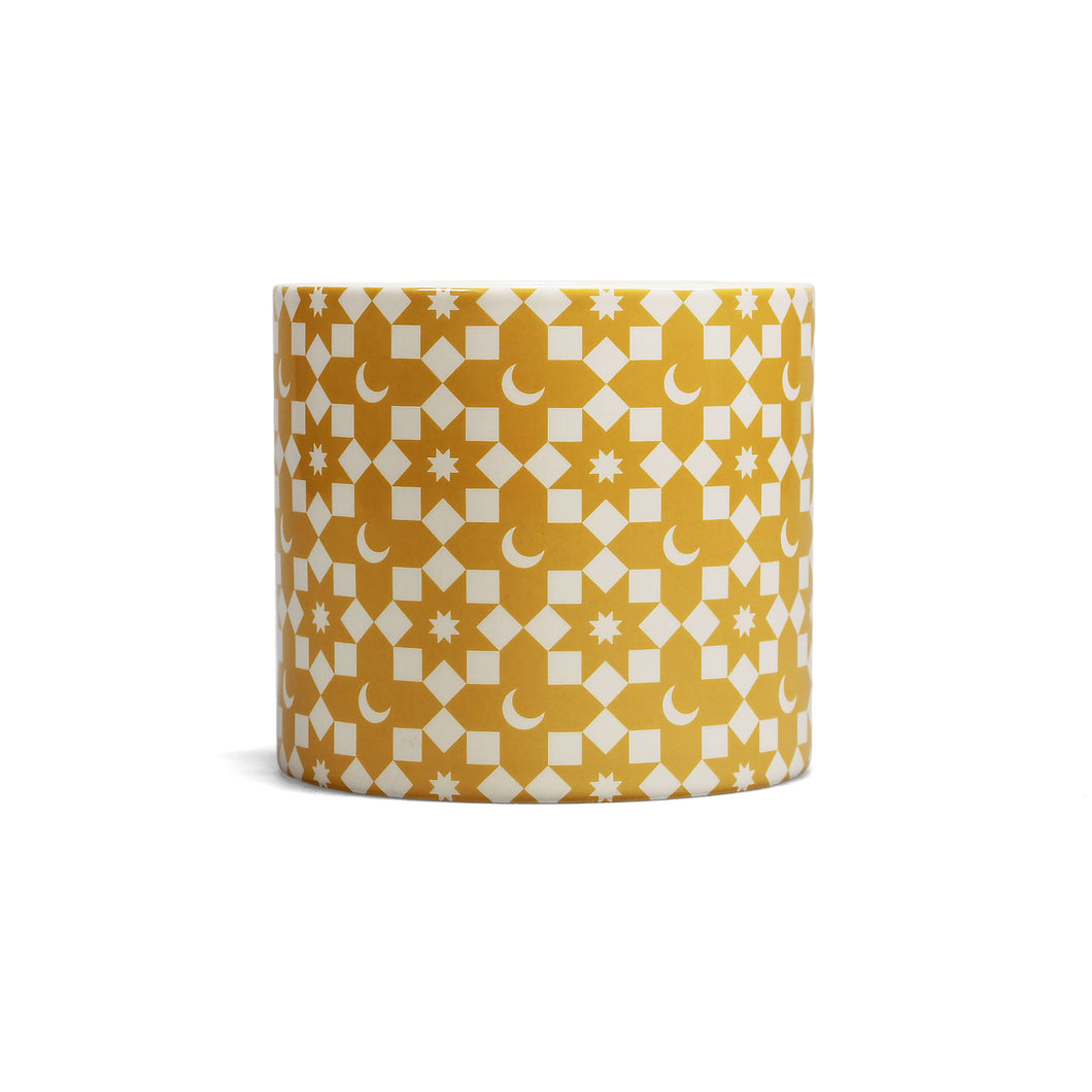 Yellow Tile Design Plant Pot - (11x11cm)