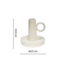 Load image into Gallery viewer, Bowen Ceramic Dinner Candle Holder With Handle H10cm D10cm
