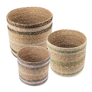 Round Seagrass Storage Baskets Natural