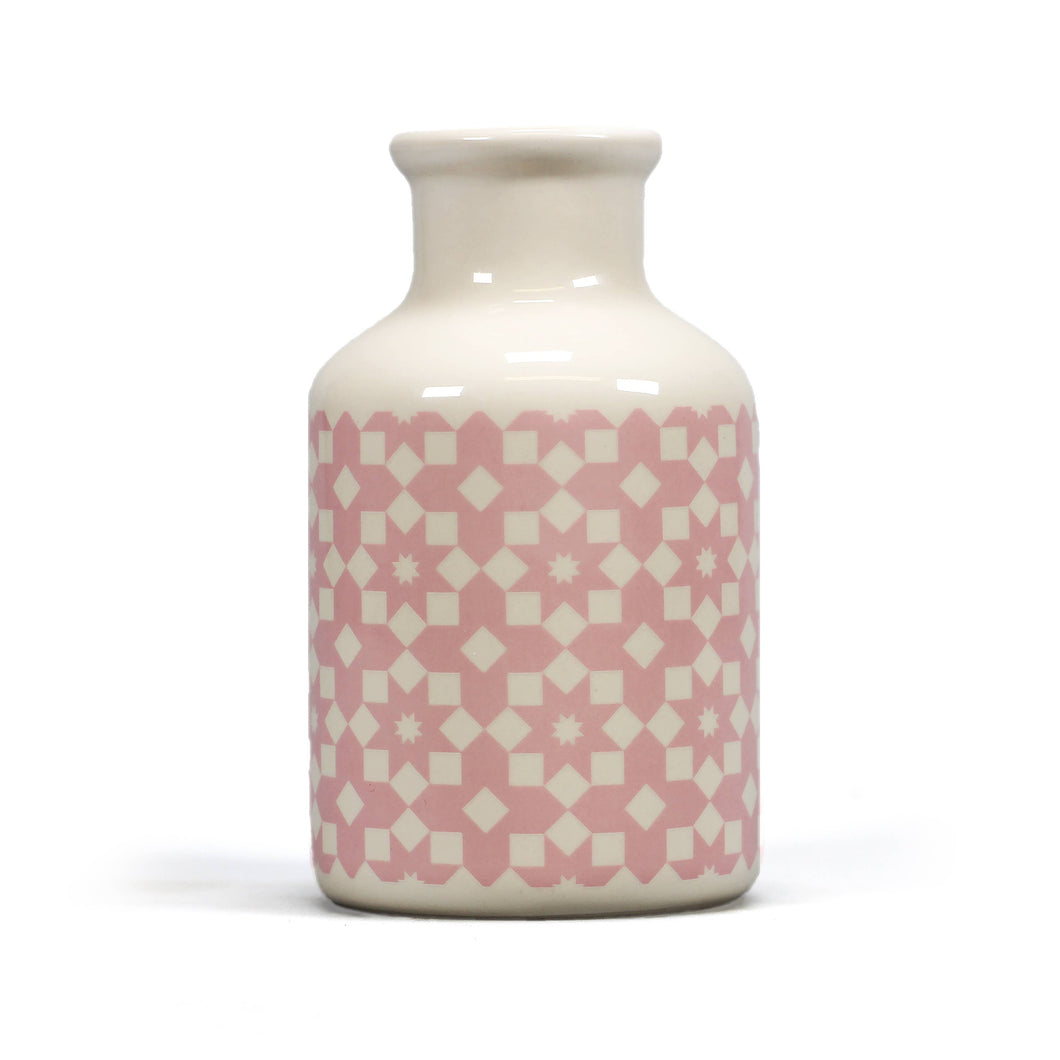 Pink Tiles Vase - 14cm