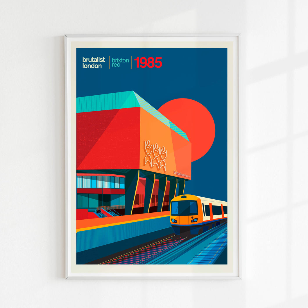 Brixton Rec, Brutalist London Art Print
