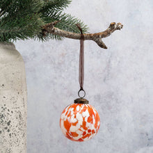 Load image into Gallery viewer, Tangerine Mouth Blown Glass Hanging Bauble - 7.5cm

