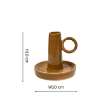 Load image into Gallery viewer, Bowen Ceramic Dinner Candle Holder With Handle H10cm D10cm
