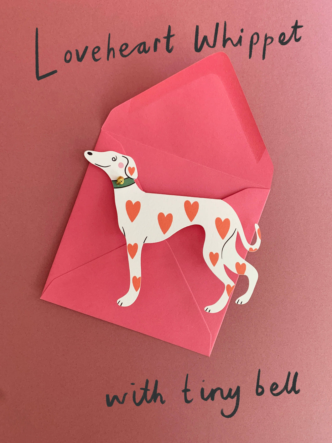 Loveheart Whippet Dog Greeting Card