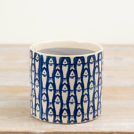 Blue Fish Pattern Planter , 14cm