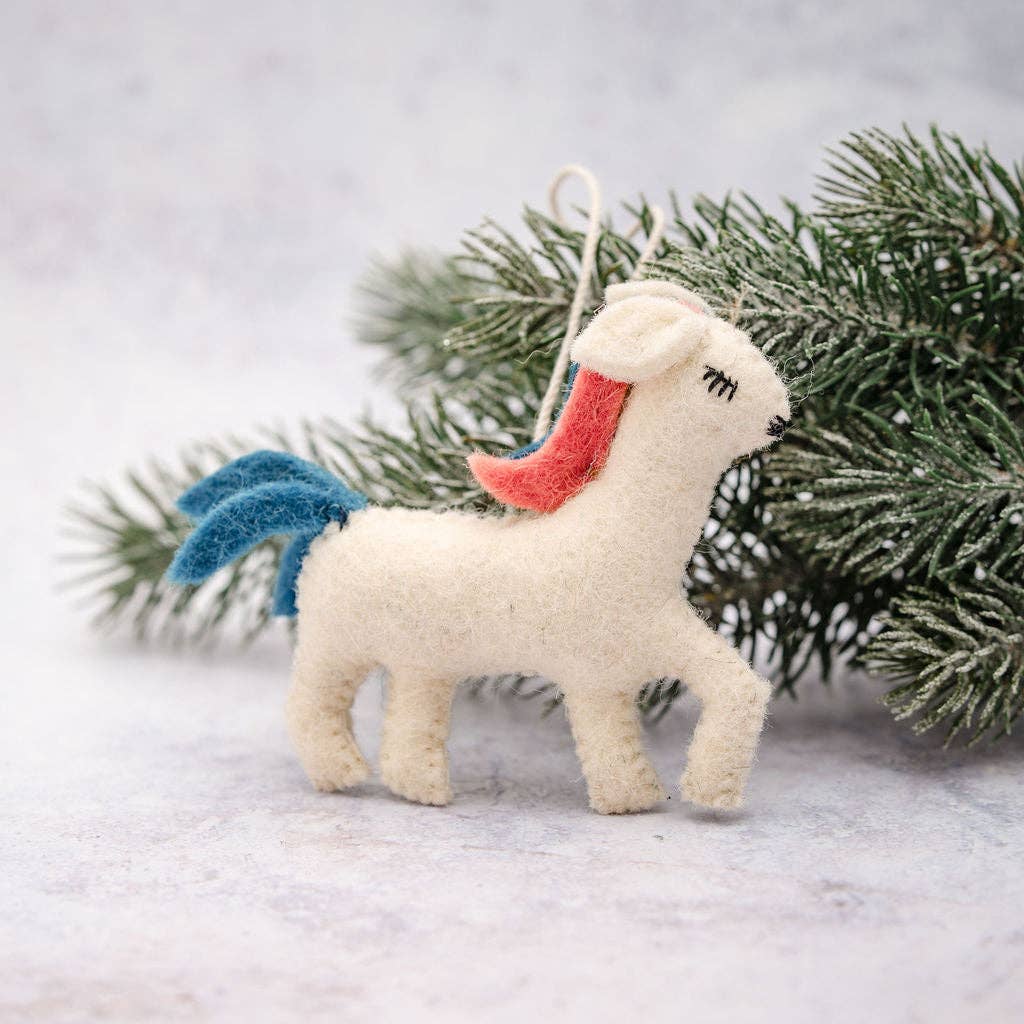 Felt Unicorn Tree Decoration