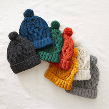 Load image into Gallery viewer, Hand Knitted Cable Knit Wool Bobble Hat
