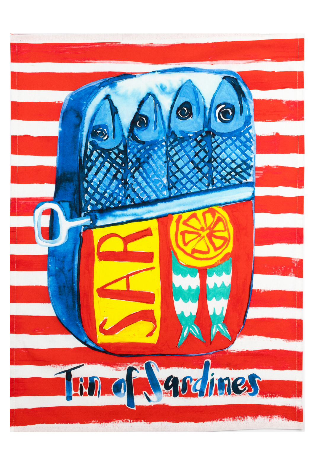 Tin Of Sardines Tea Towel
