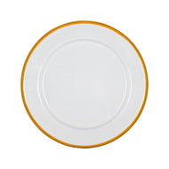 Argon Tableware White Enamel Side Plate - 20cm - Yellow