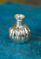 Pumpkin Shape Recycled Silver Glass Vase