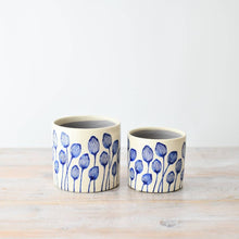 Load image into Gallery viewer, Stoneware Blue leaf Planter, 14cm
