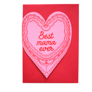 Best Mama Ever Cake Heart Card