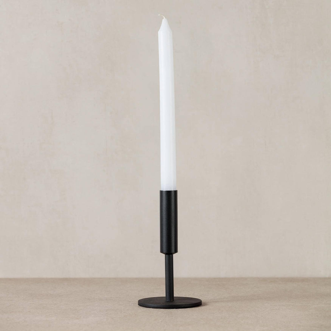 Black Metal Tapered Candle Holder