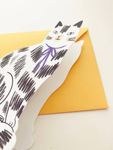 Load image into Gallery viewer, Sitting Kitty Shaped Greeting Card
