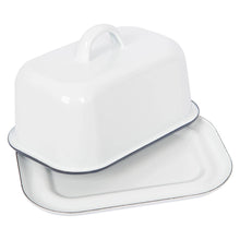 Load image into Gallery viewer, White Enamel Butter Dish
