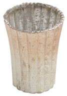 Tapered Stripe Foiled Tealight Holder - Recycled Glass