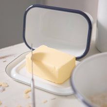 Load image into Gallery viewer, White Enamel Butter Dish
