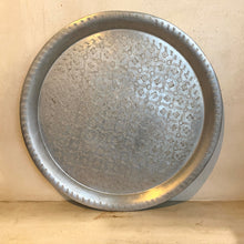 Load image into Gallery viewer, Vintage Moroccan Hand- Engraved Al B Aluminium Tray - 55-50cm
