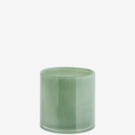 Green Glass Flower Pot - 12cm