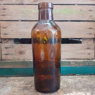 Vintage Brown Glass Bottle/Vase