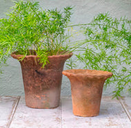 Antiqued Redstone Pot with Frill Rim (Small)