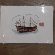 Ship in a Bottle Art Print - Eleanor Percival