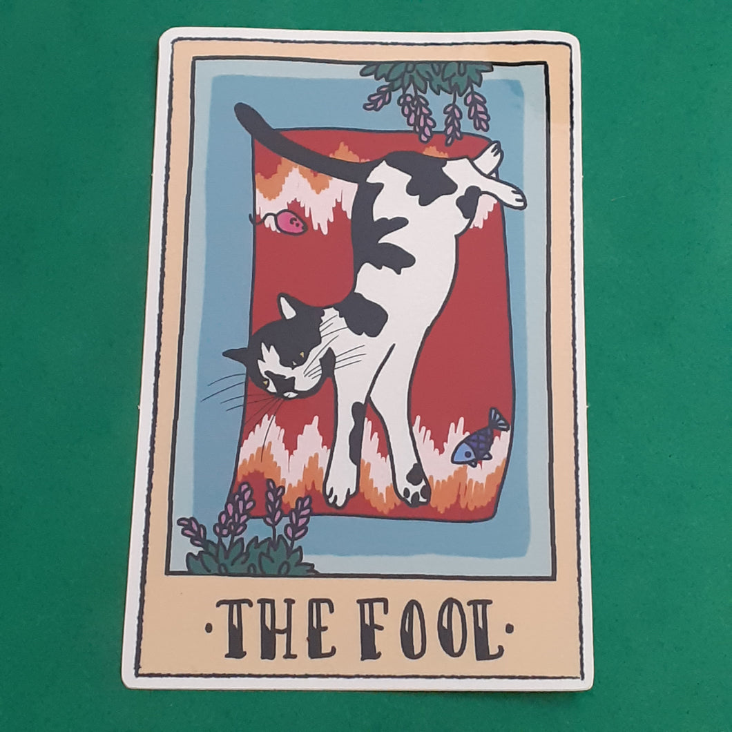The Fool (Kitty Tarot) Sticker By @KittyMacmade