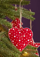 Dotty Red Heart Valentine Decoration- hand-painted Recycled Iron