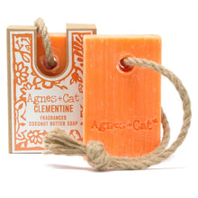 Load image into Gallery viewer, Agnes + Cat: Sea Salt &amp; Moss Soap on Rope
