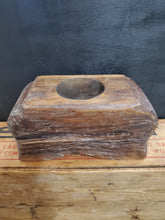 Load image into Gallery viewer, Vintage Candle Holder Wooden Block
