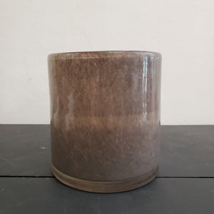 Grey Glass Flower Pot