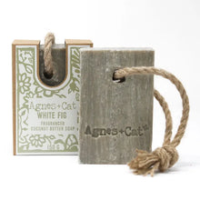 Load image into Gallery viewer, Agnes + Cat: Sea Salt &amp; Moss Soap on Rope
