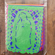 Small Mexican Papel Picado Virgin Mary Banner