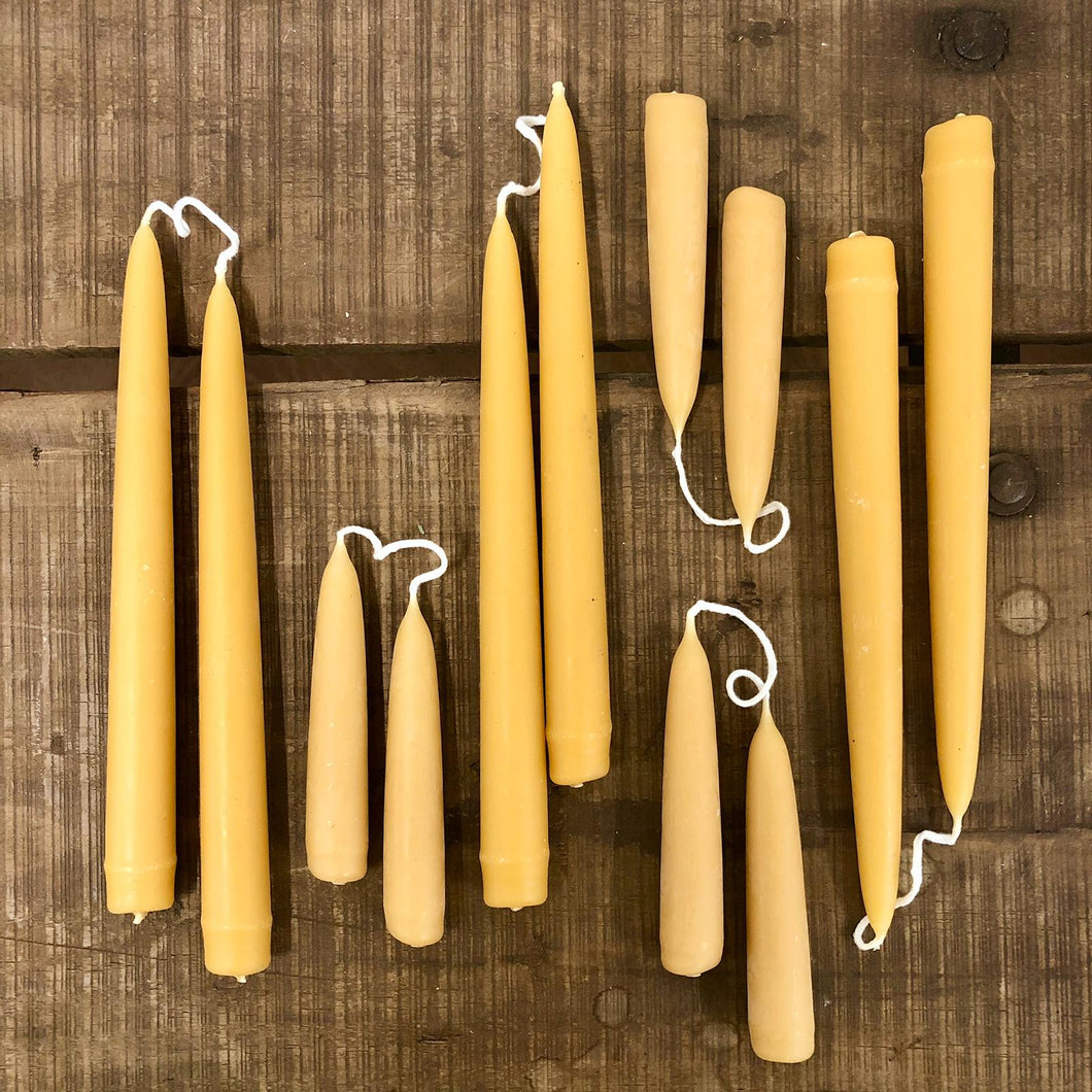 Hand Dipped Beeswax Candle - Short Pair