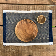 Load image into Gallery viewer, Handloom Place Mat - Navy &amp; Jute
