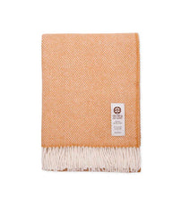 Load image into Gallery viewer, So Cosy Wool Throw - Dutch Orange &amp; White - Herringbone
