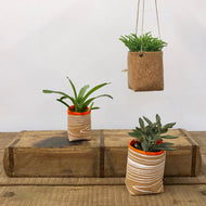 Natural cork fabric pot