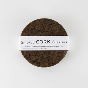 Smoked Cork Coasters - Set Of Four