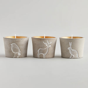 St. Eval Christmas Concrete Pot Candles