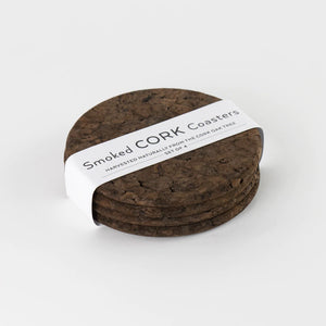 Smoked Cork Coasters - Set Of Four