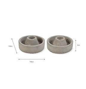 Cement Candle Holder - Short Grey