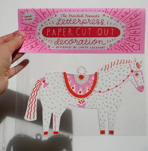 Paper Cut Out Decoration - Horse - Printed Peanut