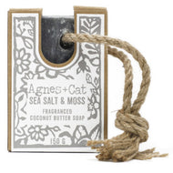 Agnes + Cat: Sea Salt & Moss Soap on Rope